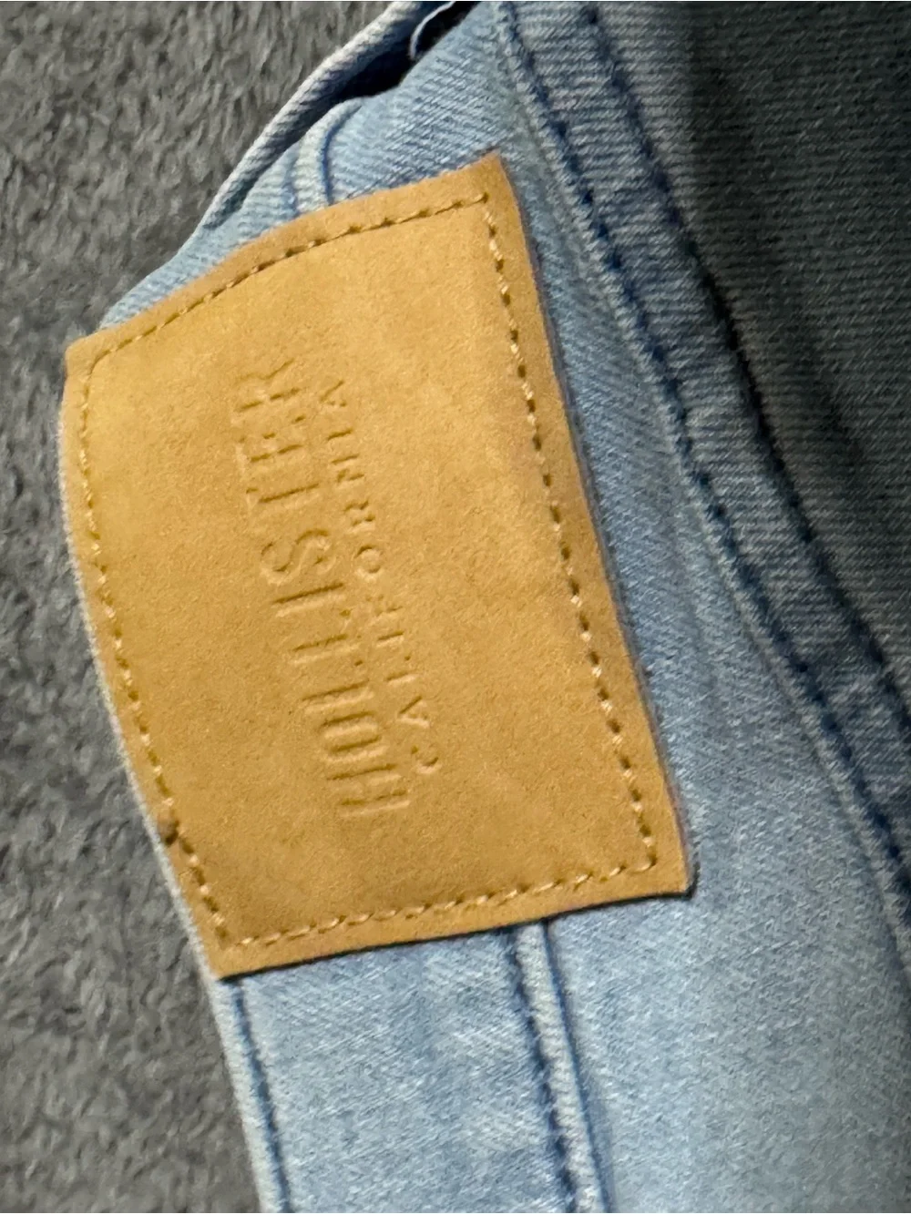 Hollister Advanced Stretch Slim Straight Distressed Light Wash Jeans Size 34x32